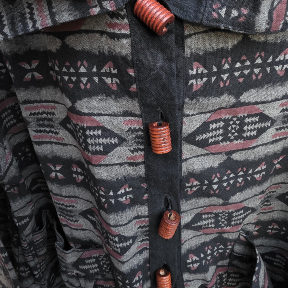 Geometric Patterned Button-Up Jacket - image 4